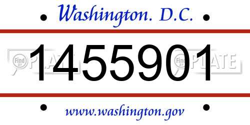 1455901 District Of Columbia License Plate