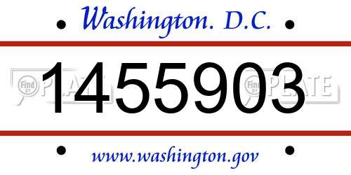 1455903 District Of Columbia License Plate