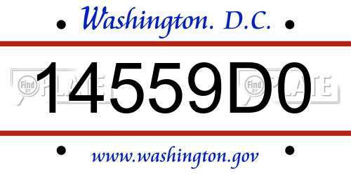 14559D0 District Of Columbia License Plate