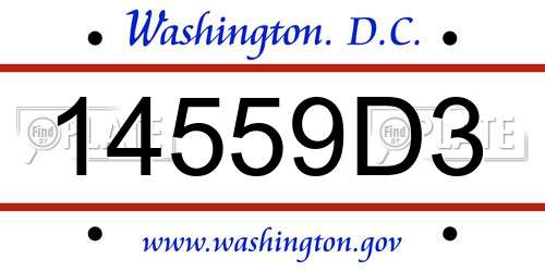 14559D3 District Of Columbia License Plate
