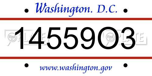 14559O3 District Of Columbia License Plate