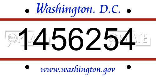 1456254 District Of Columbia License Plate