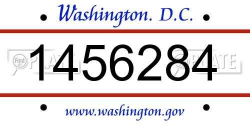 1456284 District Of Columbia License Plate