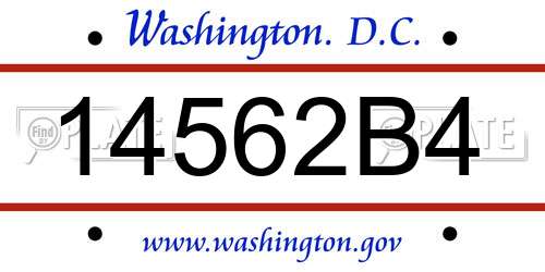 14562B4 District Of Columbia License Plate