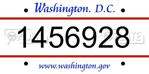 1456928 District Of Columbia License Plate
