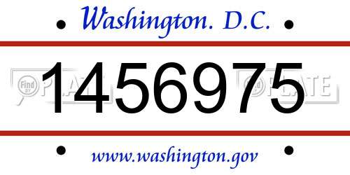 1456975 District Of Columbia License Plate
