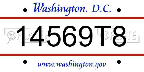 14569T8 District Of Columbia License Plate