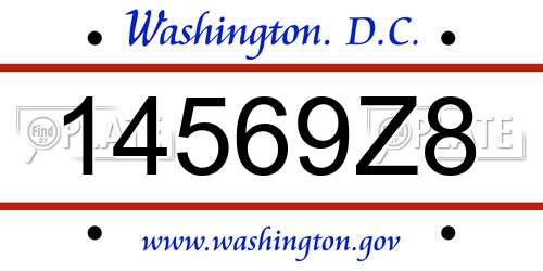 14569Z8 District Of Columbia License Plate