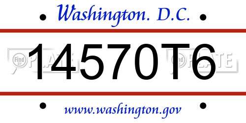14570T6 District Of Columbia License Plate