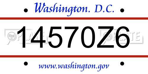 14570Z6 District Of Columbia License Plate