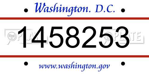 1458253 District Of Columbia License Plate