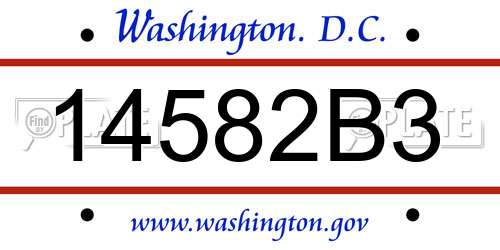 14582B3 District Of Columbia License Plate