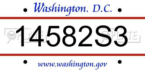 14582S3 District Of Columbia License Plate