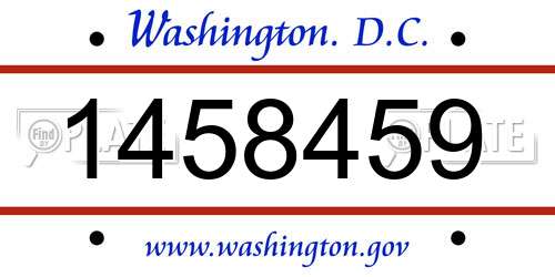 1458459 District Of Columbia License Plate