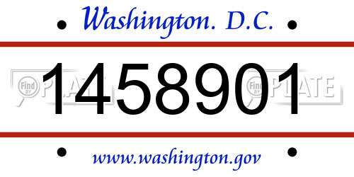 1458901 District Of Columbia License Plate