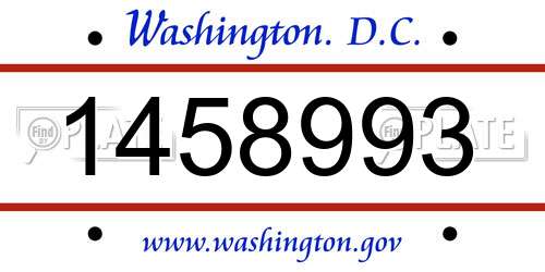1458993 District Of Columbia License Plate