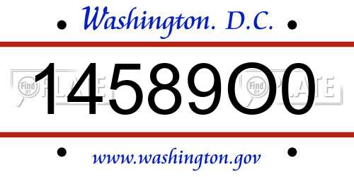 14589O0 District Of Columbia License Plate