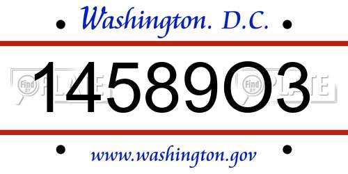 14589O3 District Of Columbia License Plate