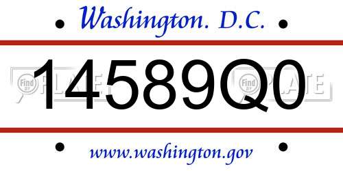 14589Q0 District Of Columbia License Plate