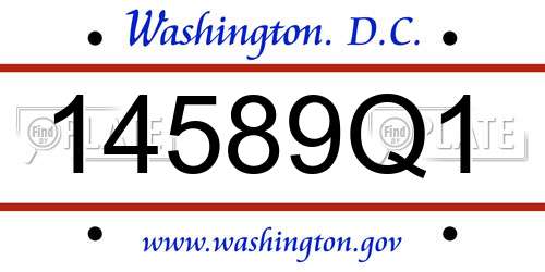 14589Q1 District Of Columbia License Plate