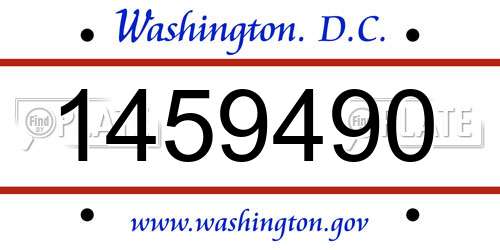 1459490 District Of Columbia License Plate