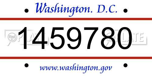 1459780 District Of Columbia License Plate