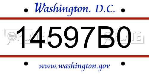 14597B0 District Of Columbia License Plate