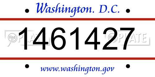 1461427 District Of Columbia License Plate