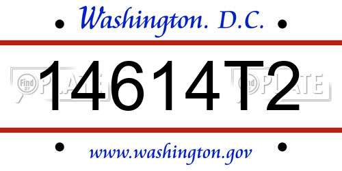 14614T2 District Of Columbia License Plate