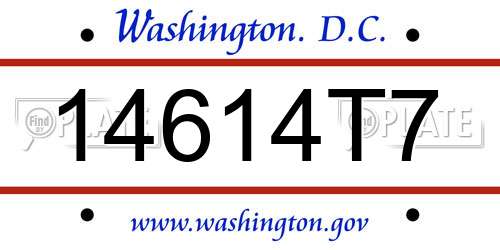 14614T7 District Of Columbia License Plate