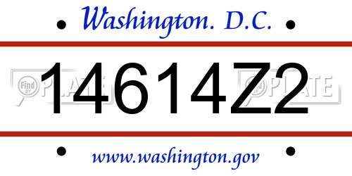 14614Z2 District Of Columbia License Plate