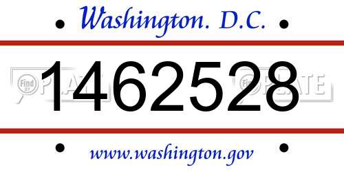1462528 District Of Columbia License Plate