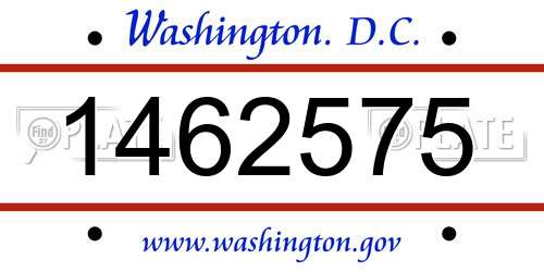 1462575 District Of Columbia License Plate