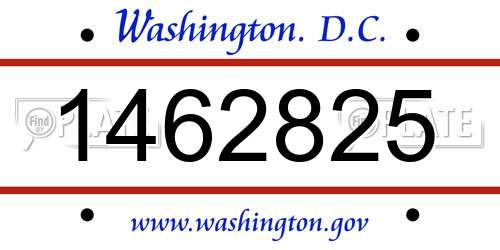 1462825 District Of Columbia License Plate