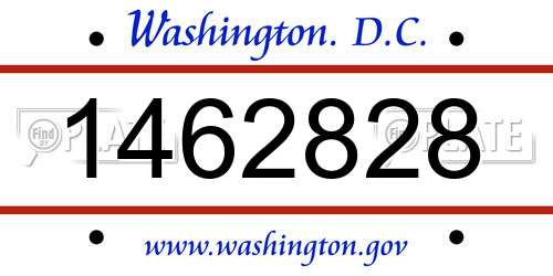 1462828 District Of Columbia License Plate
