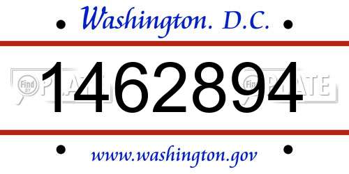 1462894 District Of Columbia License Plate