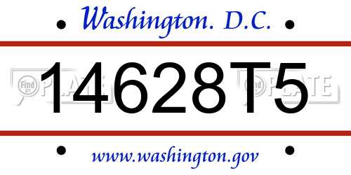 14628T5 District Of Columbia License Plate