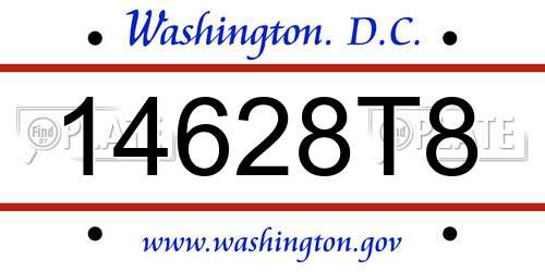 14628T8 District Of Columbia License Plate