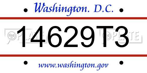 14629T3 District Of Columbia License Plate