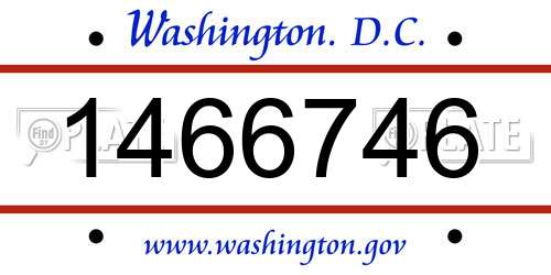 1466746 District Of Columbia License Plate