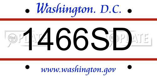 1466SD District Of Columbia License Plate