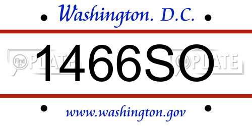 1466SO District Of Columbia License Plate