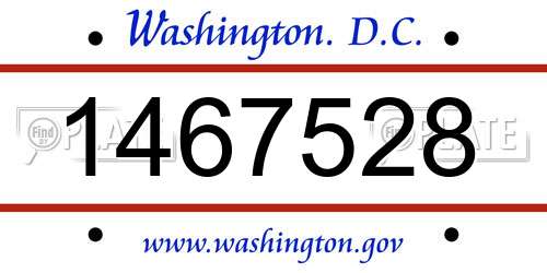 1467528 District Of Columbia License Plate