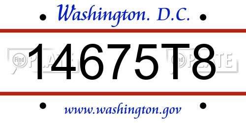 14675T8 District Of Columbia License Plate