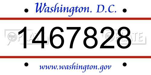 1467828 District Of Columbia License Plate