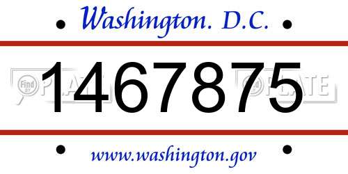 1467875 District Of Columbia License Plate