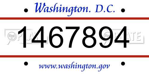 1467894 District Of Columbia License Plate