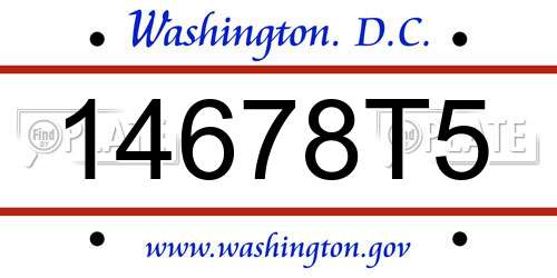 14678T5 District Of Columbia License Plate