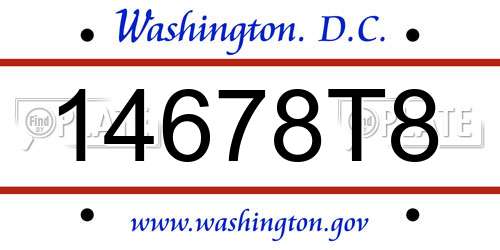 14678T8 District Of Columbia License Plate