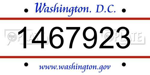1467923 District Of Columbia License Plate